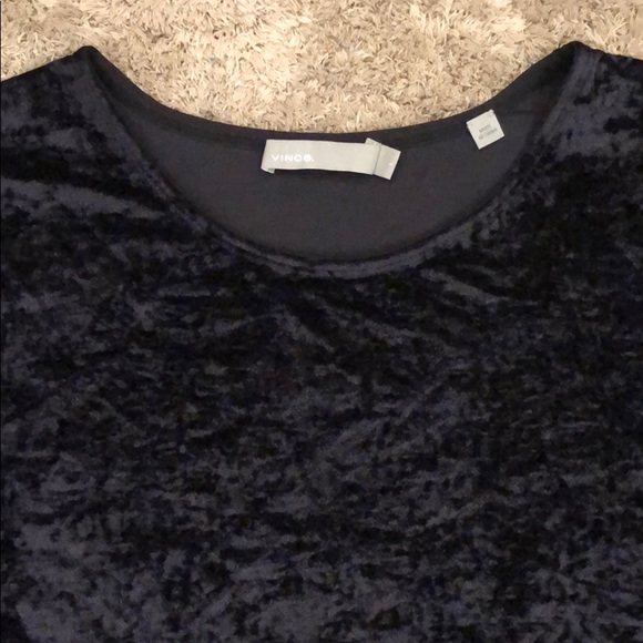 Vince. Black Crushed Velvet Top - Picture 2 of 7